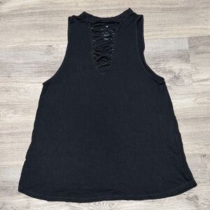 Women's American Eagle Outfitters Dark Gray Soft & Sexy  Lace-Up Tank Top